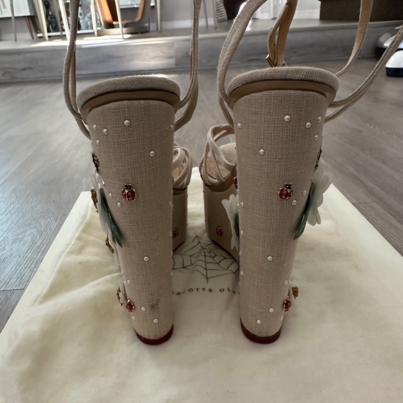 Charlotte Olympia Floral Meredith Wedges Size 40 - Picture 6 of 7